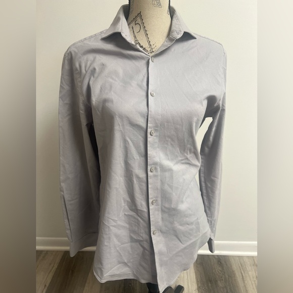 Gray Distressed Slim Fit Button Down! - Picture 1 of 14